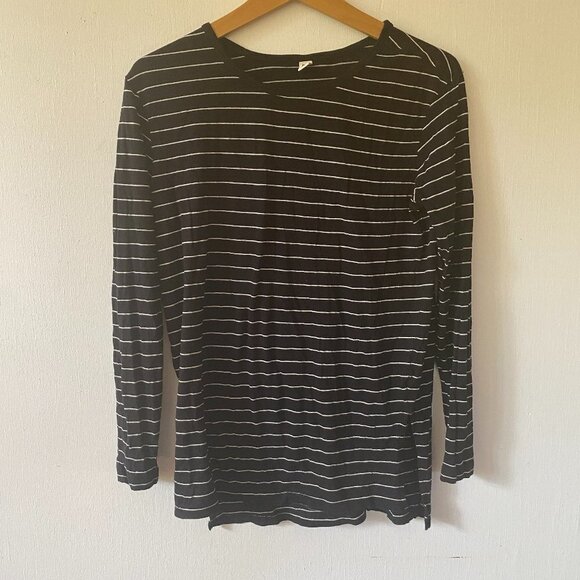 Nordstrom BP Long Sleeve T-shirt Womens XXS Black Striped - Picture 1 of 5